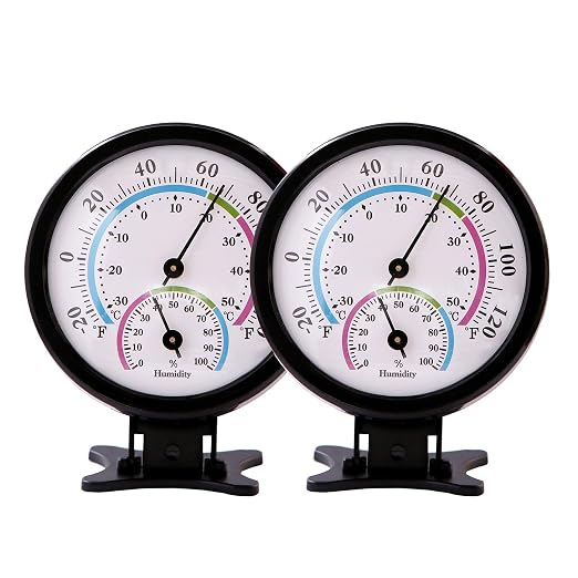Mini Indoor Thermometer Hygrometer Analog 2 in 1 Temperature Humidity Monitor by LayscoPro