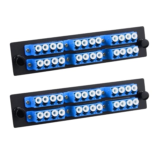 2-Pack LC/UPC Fiber Patch Panel, 6 Singlemode Blue 4 Channels LC Adapters by Duogaliaopticalfiberproduct