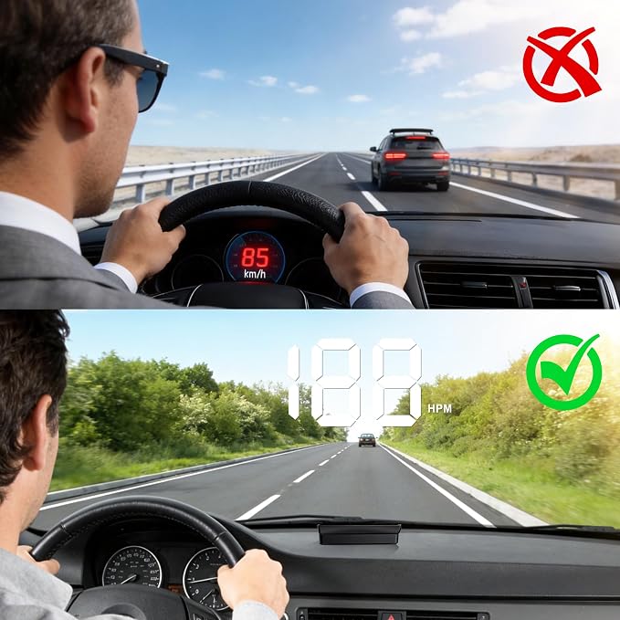 Amiss Heads Up Display for Cars, Digital HUD Speedometer for Automotive - Image 3