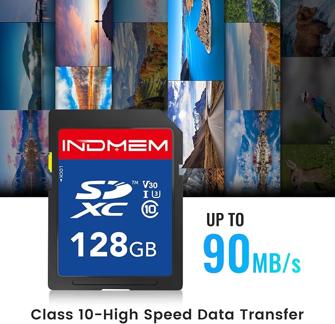 128GB SD Card, High Speed up to 90M/S, SDXC UHS-I Memory Cards, Full HD & 4K - Image 2