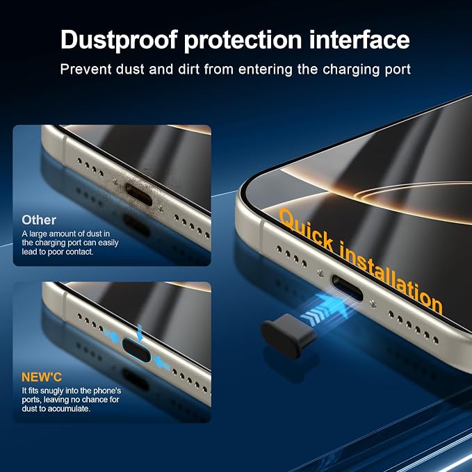 NEW'C 3x for iPhone 16 Pro Screen Protector+ 3x Camera Lens Protector, Sensor - Image 5