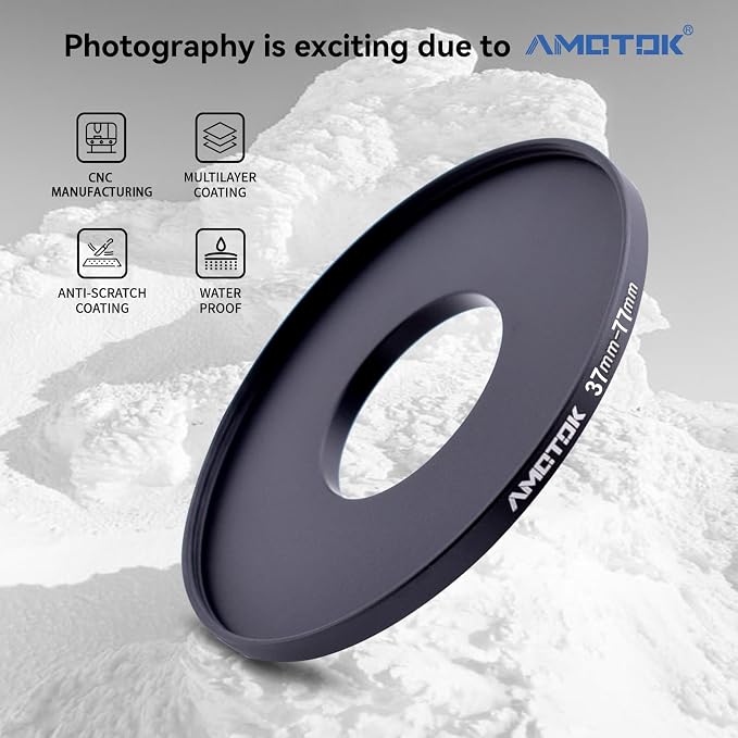 37mm Lens to 77mm Camera Lens Adapter, 37mm to 77mm Filter Step-up Ring Adapter - Image 2