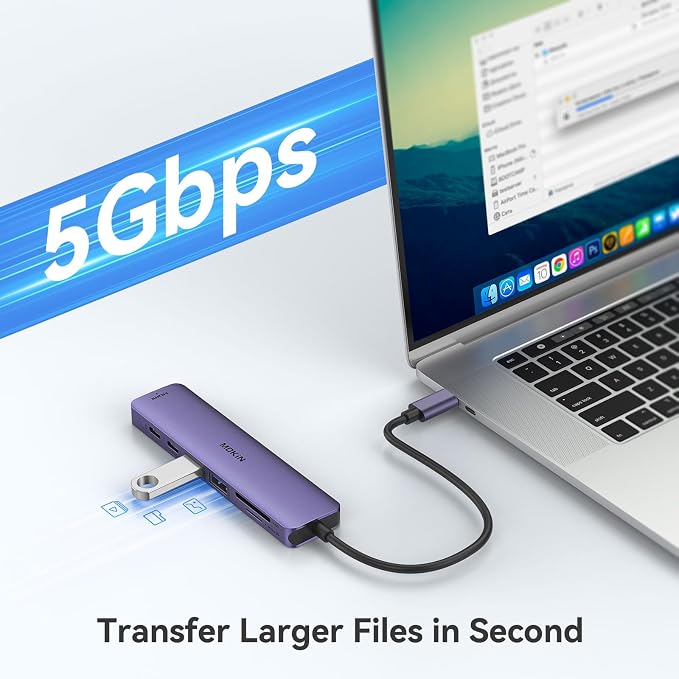 MOKiN 7 in 1 USB C Hub with HDMI, microSD/SD Card Reader, USB 3.0, 100W PD - Image 5