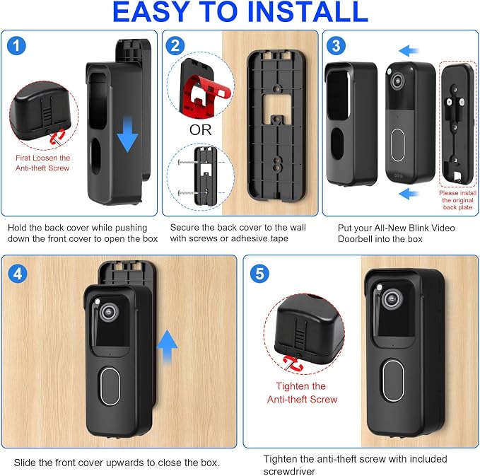 No Drill Doorbell Mount for All-new Blink Video Doorbell Only, Not Block - Image 6