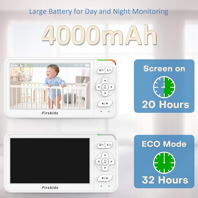 5" Baby Monitor with Dual Cameras and Audio - Image 3