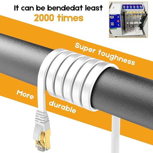 Ercielook CAT8 Ethernet Cable 100 ft High Speed, Shielded Flat Internet Cable - Image 6