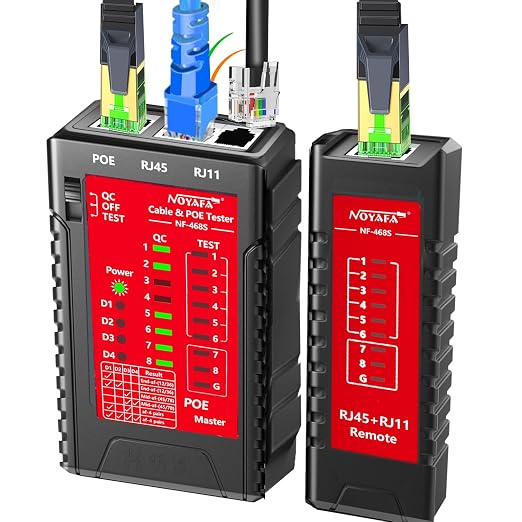NOYAFA Network Cable Tester for RJ45 RJ11 RJ12 /Cat5 Cat5e Cat6 Cat6a Cat7 by NOYAFA