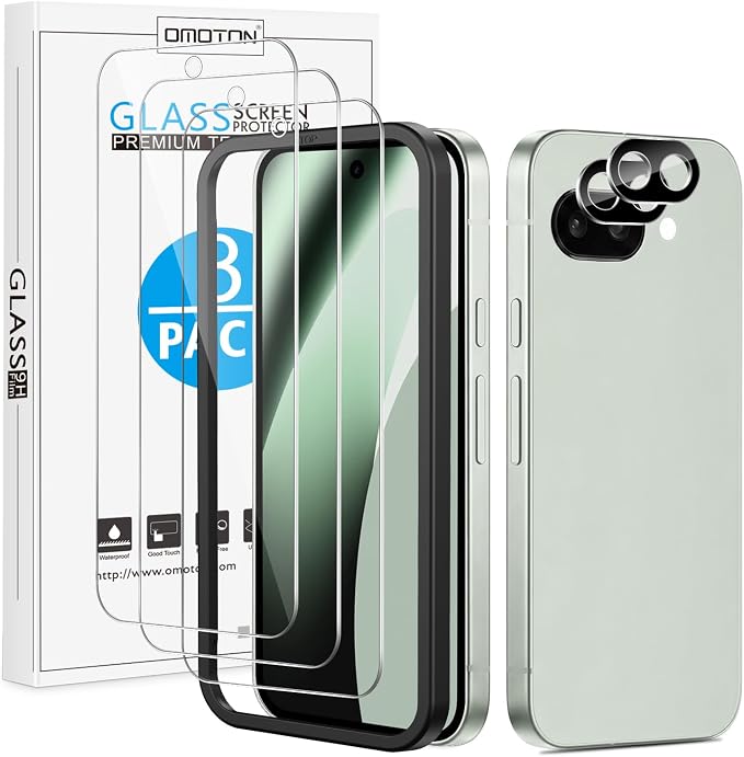 OMOTON 3 Pack Screen Protector for Google Pixel 10a +2 Pack Camera Lens by OMOTON