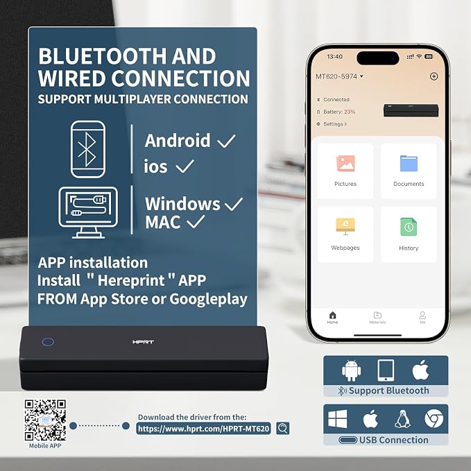 HPRT Inkless Portable Printer Wireless - Image 3