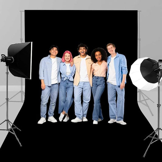 10x8FT Black Backdrop for Photography, High Density Polyester Fabric Background by Unknown