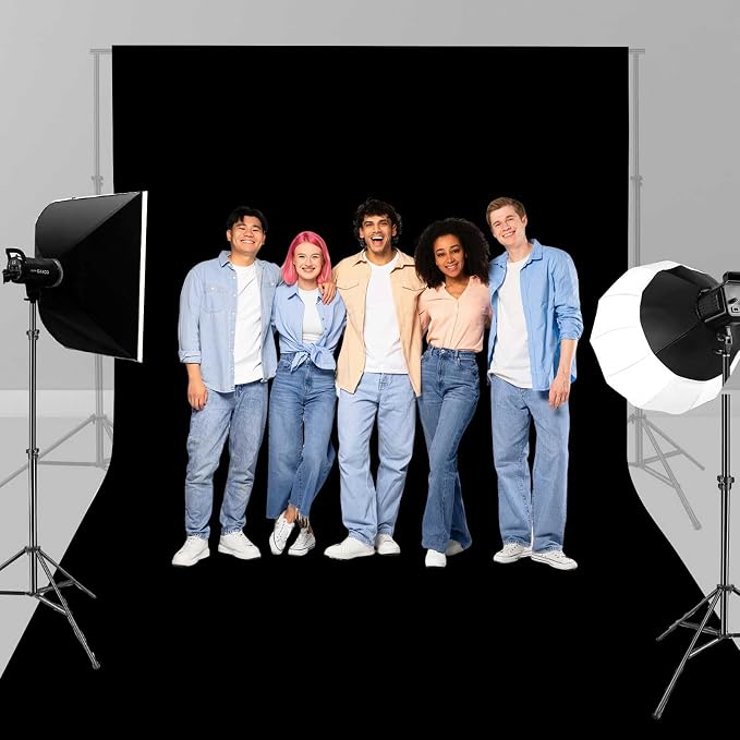 7x5FT Black Backdrop for Photography, High Density Polyester Fabric Background by Unknown
