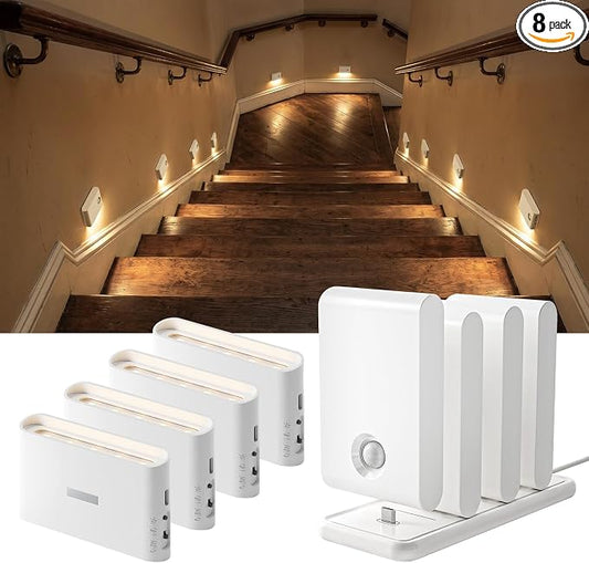 EZVALO Motion Sensor Night Lights, Rechargeable 1500mAh LED Stair Lights by EZVALO