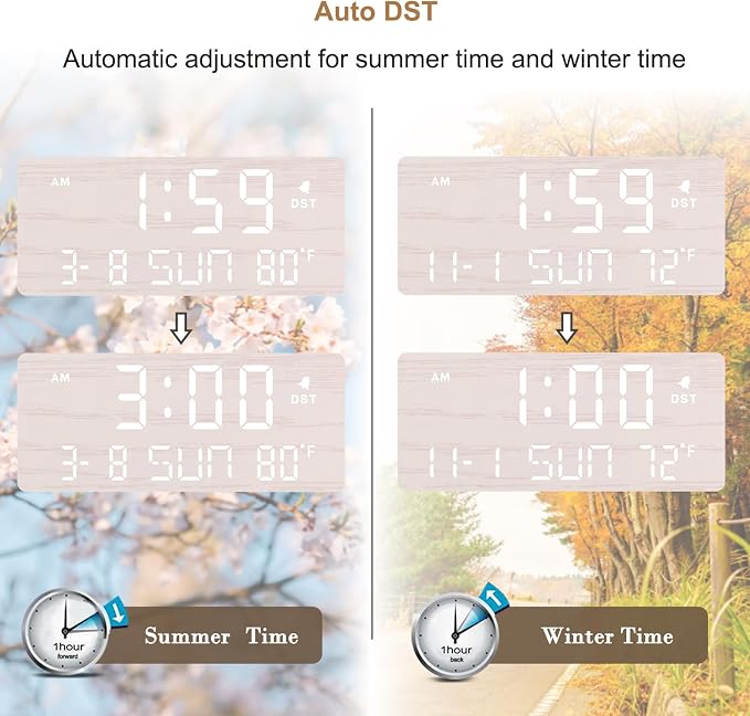 DreamSky Wooden Digital Alarm Clocks - Image 4