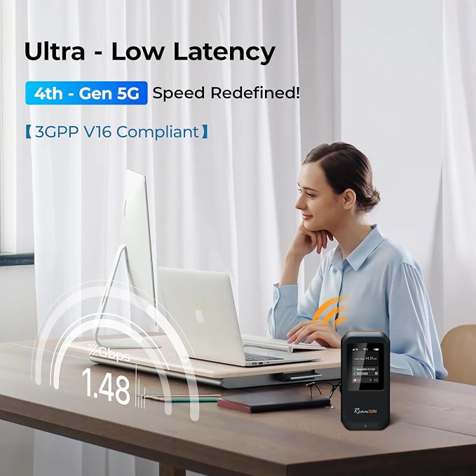 RoamWiFi 5G Mobile Hotspot WiFi6-4nm Chip | 10GB US/CA/MX + 1GB Global Internet - Image 8