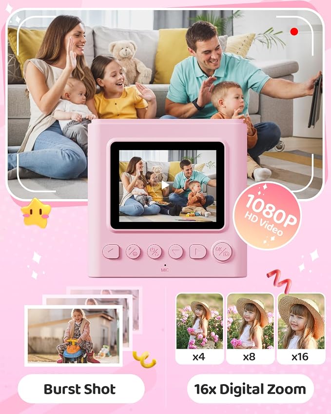 TIATUA Kids Instant Print Camera, Christmas Birthday Gifts - Image 4