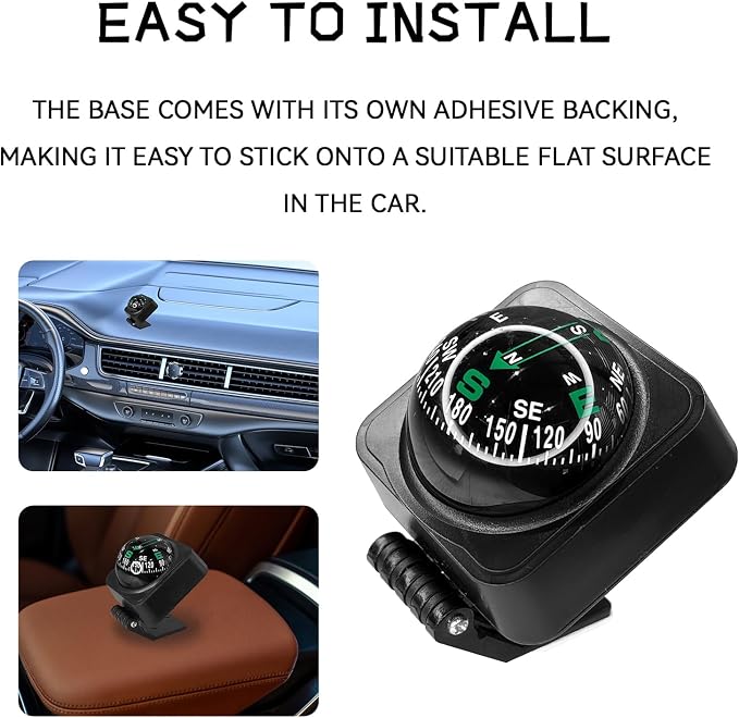 Upgraded Car Compass, 2.6x2.2x2.1 Car Compass Dashboard - Image 4