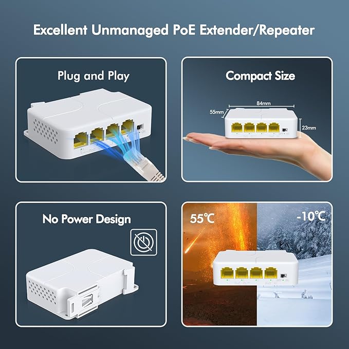 YuanLey 4 Port PoE Extender Gigabit - Image 6