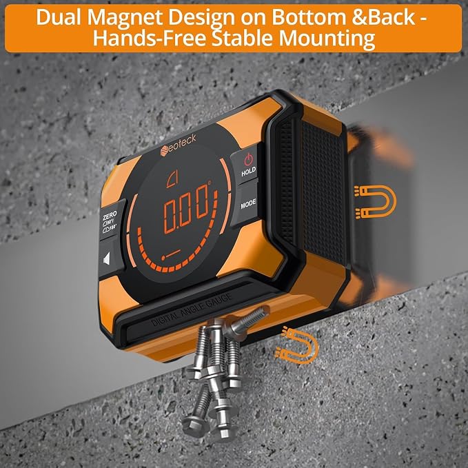 Neoteck Digital Angle Finder 4x90°/2x180° Rechargeable Angle Gauge - Image 4