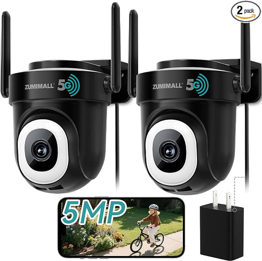 ZUMIMALL 2.5K Wired Cameras for Home Security, 2.4G/5G WiFi Outdoor Camera by ZUMIMALL