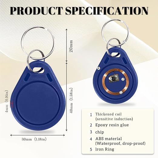 10pcs T5577 RFID Keyfobs 125kHz Writable T5577 Key Tags Proximity ID Card Token - Image 3