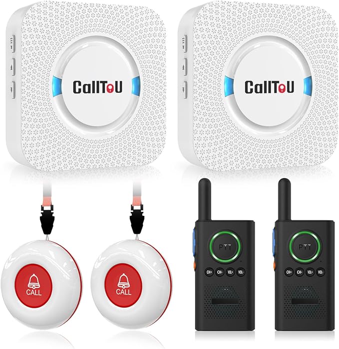 CallToU Caregiver Pager Wireless Alert Button Home Intercom System Long Range 2 by CallToU