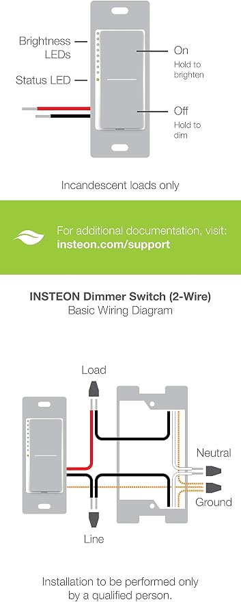 Insteon Smart 2-Wire Dimmer Wall Switch, Incandescent/Halogen Bulbs Only - Image 6
