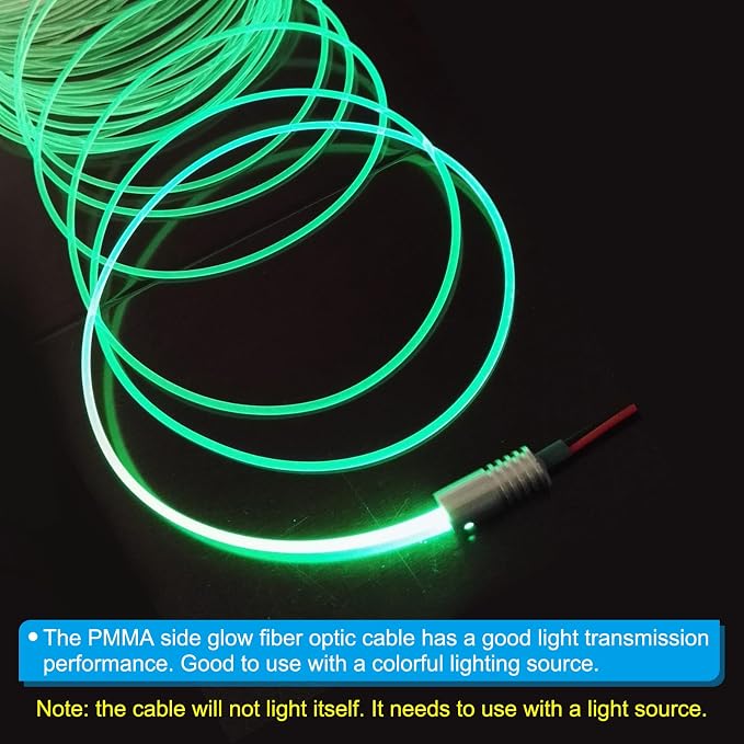 PATIKIL 3mm 1m PMMA Side Glow Fiber Optic Cable Kit, - Image 5