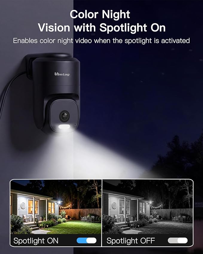 VIMTAG 2.5K 4MP Outdoor Security Camera, Pan/Tilt WiFi Home CCTV Camera - Image 5