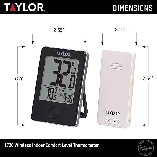 Taylor Wireless Digital Indoor Outdoor Thermometer, and Indoor Areas - Image 5