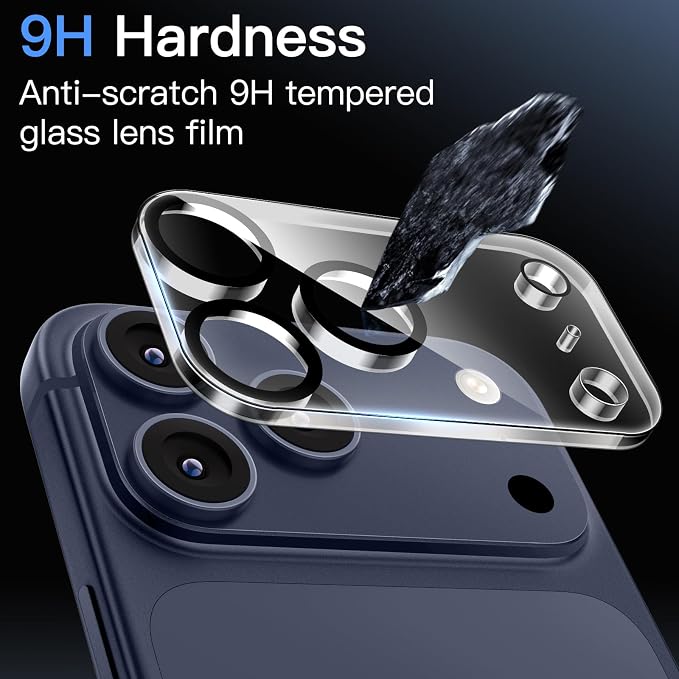 JETech Camera Lens Protector for iPhone 17 Pro Max 6.9-Inch, 9H Tempered Glass - Image 4