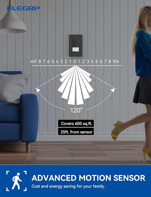 ELEGRP Smart Motion Sensor Switch, 2.4GHz Wi-Fi Single Pole Light Switch Works - Image 5