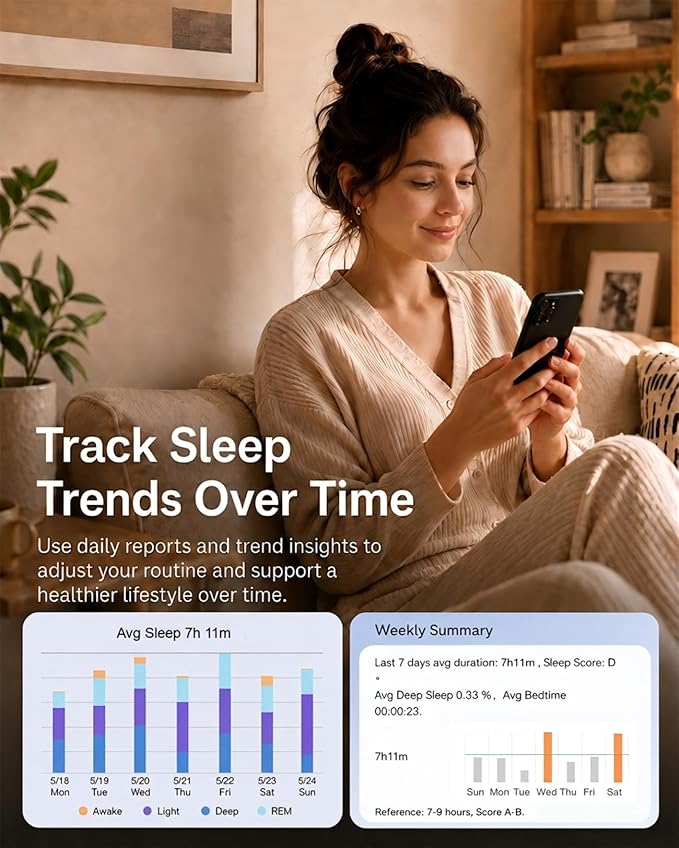 Contactless Smart Sleep Tracker, Bedside Sleep Monitor Wellness Device - Image 3