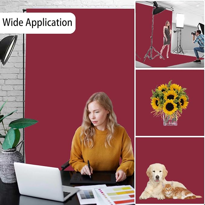 Wine Red Photography Backdrop for Photoshoot, Photo Backdrop Curtain, Perfect - Image 2