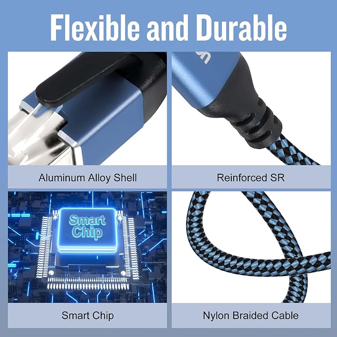 USB C to Ethernet Cable, 50Ft Type C to RJ45 Cable, USB C to Gigabit Ethernet - Image 5