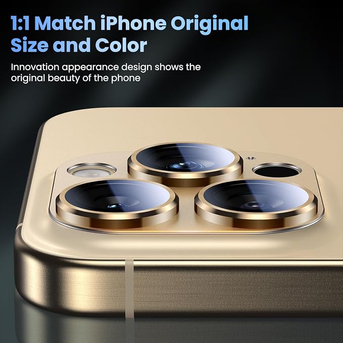 Uyiton Compatible with iPhone 16 Pro/iPhone 16 Pro Max Camera Lens Protector - Image 5
