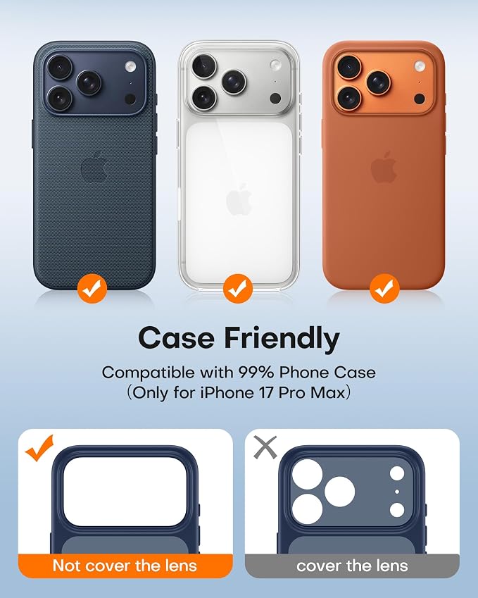 TAURI 2 Pack for iPhone 17 Pro Max Camera Lens Protector, Full Coverage - Image 4