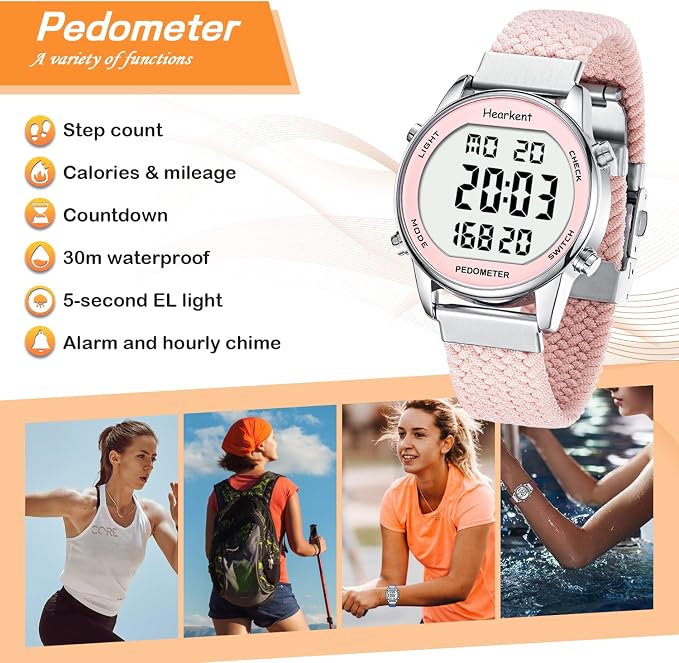 Hearkent Pedometer Watch for Walking Steps and Miles-Men&Women-Step Counter for - Image 3