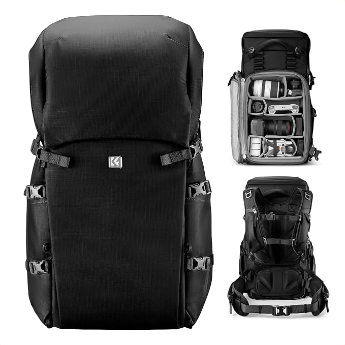 K&F CONCEPT Camera Backpack, 40L Large Capacity Camera Bag, Waterproof DSLR by KFCONCEPT