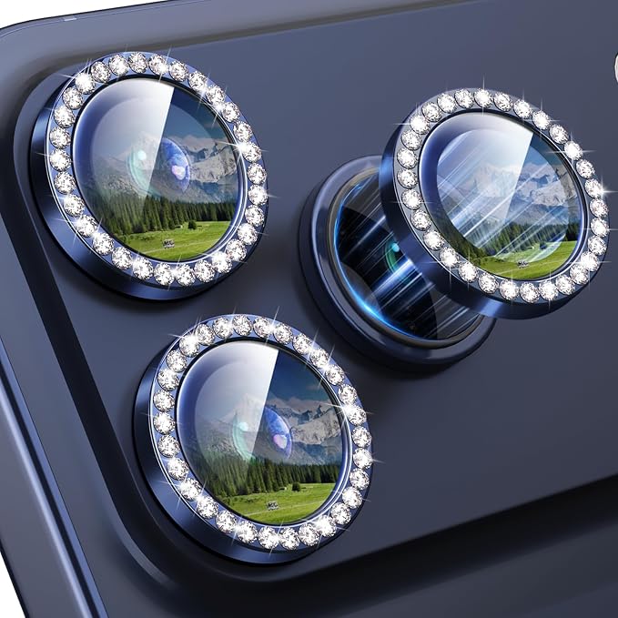 for iPhone 17 Pro / 17 Pro Max Camera Lens Protector Bling, Individual Diamond by Xfilm
