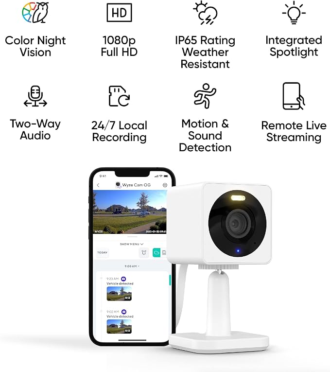 WYZE Cam OG Indoor/Outdoor 1080p Wi-Fi Smart Home Security Camera - Image 2