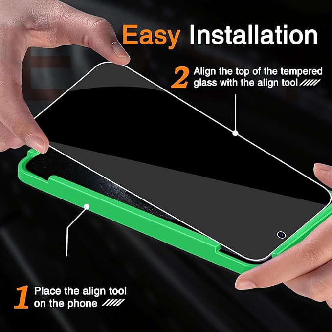 Wiaocit 3 Pack Tempered Glass Privacy Screen Protector - Image 3