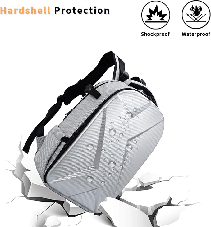 Camera Backpack Hard Shell Imitation Carbon Fiber DSLR, Waterproof Shockproof - Image 4