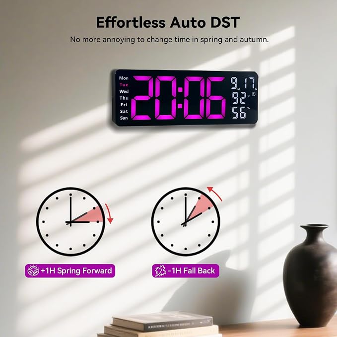 Digital Wall Clock Large Display, 17.3" Digital Clock - Image 6