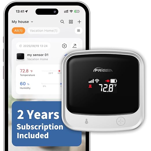 Frigga 4G Cellular Temperature & Humidity Monitor, No WiFi Required, Remote by Frigga