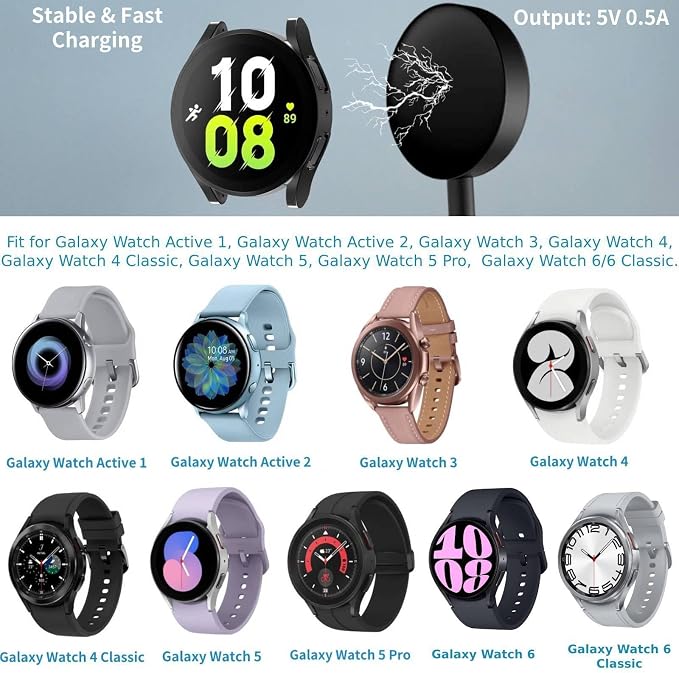 Charger Replacement for Samsung Galaxy Watch 8/8 Classic/7/6/6 Classic/5/5 - Image 2