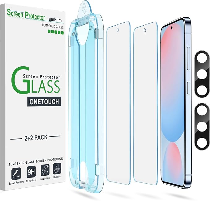amFilm Auto-Alignment OneTouch for Samsung Galaxy S24 FE 6.7'' Screen Protector by amFilm