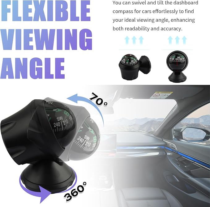 2026 New Upgraded Car Compass Dashboard Adjustible, Night Vision Compass - Image 3