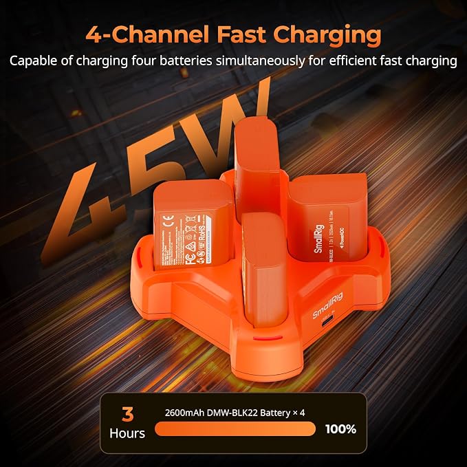 SMALLRIG DMW-BLK22 4-Channel Camera Battery Charger - Image 2