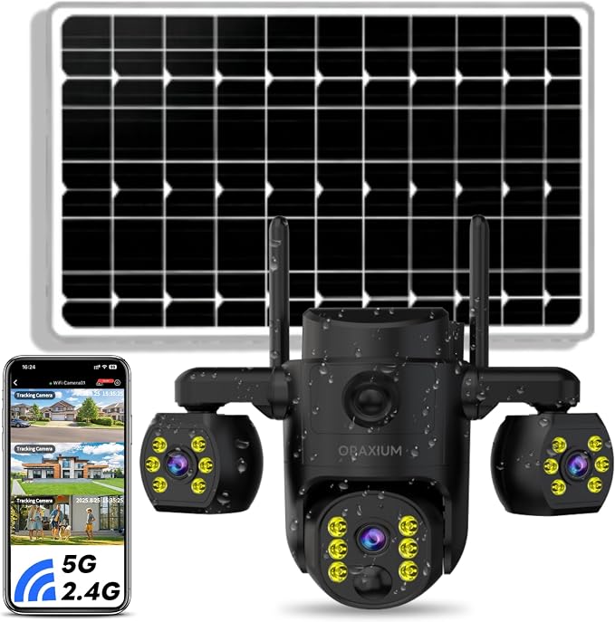Triple Lens Outdoor Wireless Security Camera, Outdoor Cameras by Unknown