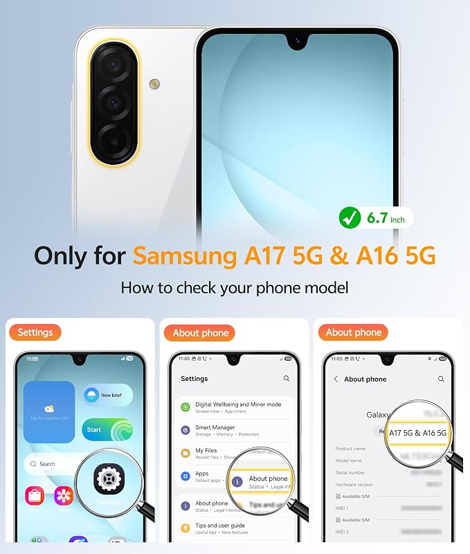 FNTCASE for Galaxy A17/A16 5G Phone Case: for Samsung A17 Cases Matte - Image 2